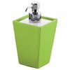 Square Faux Leather and Ceramic Soap Dispenser, Wenge