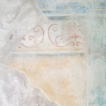 Worn out fresco wall fragment