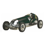 Authentic Models - BB Korn Nostalgic Car, Green - Technically skilled enthusiasts of the 1930s loved to race the legendary B.B. Korn cars around the club tracks. Called tether cars or spindizzies, they reached incredible speeds, and inspired thousands to improve and invent. ��The founder of the B.B. Korn Manufacturing Company, Barney Korn, produced several tether car models that now, as vintage antiques, achieve astounding sums at auction. For the children of his clients Mr. Korn designed and built �The Indianapolis,� a non-powered pre-war giveaway. It was meant to enthuse children and get them to participate in motoring activities. Our Indy �toy� car pays homage to Korn�s legacy with detailed dash, rubber tires, and hand-polished aluminum body.