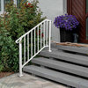 Wrought Iron Handrail Outdoor Stair Rail with Installation Kit, White, Fit 3-4 Steps