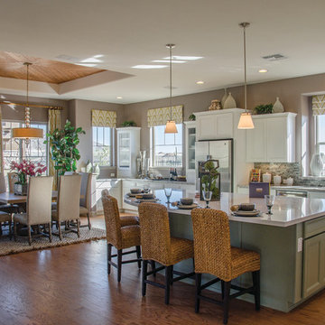 Open floor plan is complemented by a series of windows here