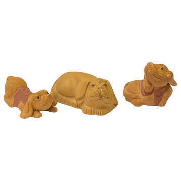 Set of 3 Small Ceramic Animal Figure Display Art Hws2344