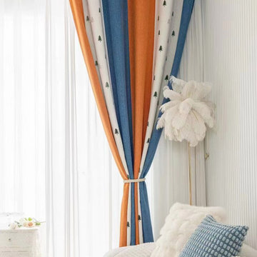 QYH2407DD Blackout Eyelet Chenille Curtains Ready Made