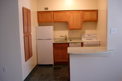 Kitchen pantry - small kitchen pantry idea in DC Metro with an island