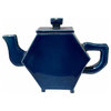 Navy Blue Porcelain Hexagon Shape Teapot Shape Display Hws2359