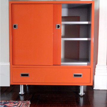 Orange Lacquer AV Cabinet