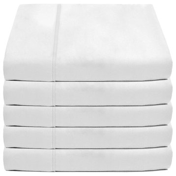 Bare Home Flat Top Sheets - Multi-Pack, White, King, Set of 5