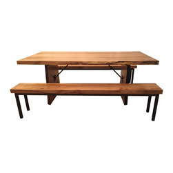 Oak Slab Table and Benches - Products