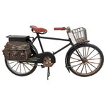 Peterson Artwares - Decorative Metal Model Bicycle with Brown Bags - Decorative Metal Model Bicycle with Brown Bags
