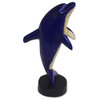 Novica Handmade Blue Dolphin Wood Statuette
