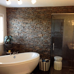 Faux Stone in Bathroom - Wall Panels