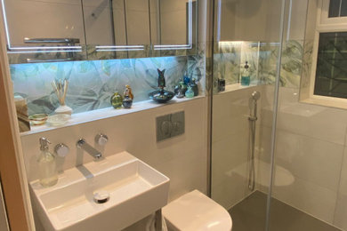 Photo of a modern bathroom in Surrey.