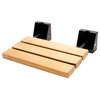 ALFI brand Black Matte 16" Wide Foldable Teak Shower Seat With Square Hardware