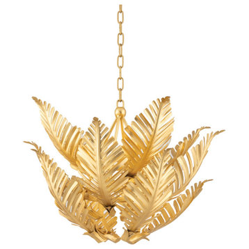Tropicale 8 Light Pendant, Gold Leaf