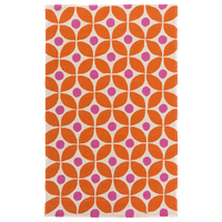 Modern BHS-0051336 Hooked Poly Orange Outdoor Polka Dot Accent Rug | 8' x 10'