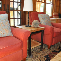 Salvaged Elm Coffee Table & Side Table - Side Tables And End Tables