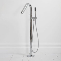 LUSSO STONE TUBE ROUND FREESTANDING FLOOR STANDING SINGLE LEVER CHROME BATH SHOW - Products