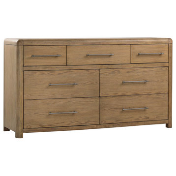 Tricia 7-Drawer Rubberwood Dresser, Natural
