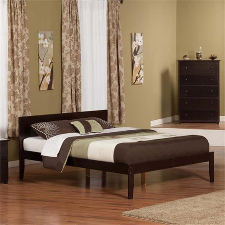 AFI Orlando King Solid Wood Platform Bed with Open Foot in Espresso