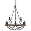 Madera 2 Tier - 9 Light Chandelier in Black Iron with