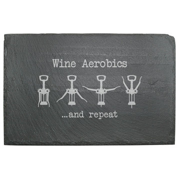 "Wine Aerobics" Slate Cheese Server
