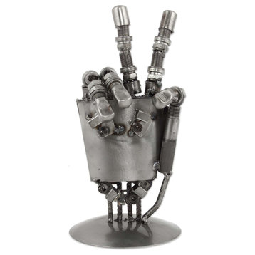 Rustic Robot Hand Auto Part Sculpture