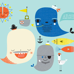 Oopsy Daisy, Fine Art for Kids - "Moby, Dick and Friends" Posters That Stick by Suzy Ultman - Kids Wall Decor