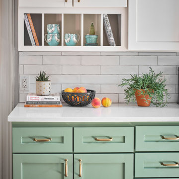 Green and White Kitchen