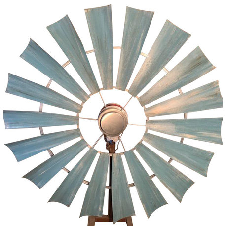 72 Inch Weathered Texas Turquoise Windmill Ceiling Fan | The Patriot Fan