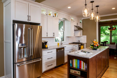 Kitchen - mid-sized transitional single-wall kitchen idea in Raleigh