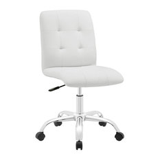 50 Most Por Tufted Office Chairs For 2018 Houzz Lexmod Prim Armless Mid Back Faux Leather Office Chair White Chairs