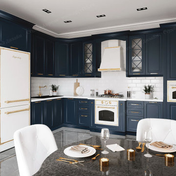 Кухня в синем цвете Индиго