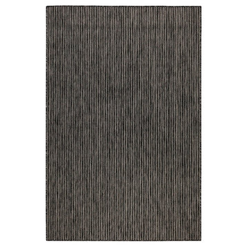 Carmel Texture Stripe Indoor/Outdoor Rug, Black, 3'3"x4'11"