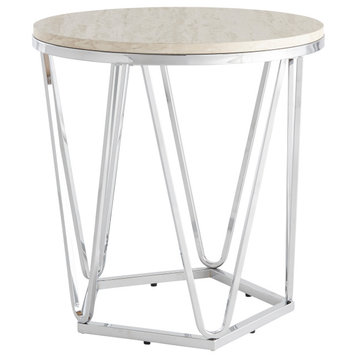 Melilani Faux Stone Round Side Table