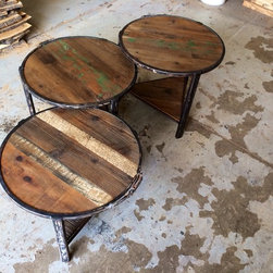 Reclaimed Hoop Tables - Side Tables And End Tables