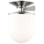 Mitzi by Hudson Valley Lighting - Audrey 1-Light Large Semi Flush, Polished Nickel Finish, Opal Glass Shade - We get it. Everyone deserves to enjoy the benefits of good design in their home, and now everyone can. Meet Mitzi. Inspired by the founder of Hudson Valley Lighting's grandmother, a painter and master antique-finder, Mitzi mixes classic with contemporary, sacrificing no quality along the way. Designed with thoughtful simplicity, each fixture embodies form and function in perfect harmony. Less clutter and more creativity, Mitzi is attainable high design.