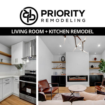 Crafting Contemporary Elegance; Kitchen Remodel and living room Remodel