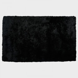 Nora Black Shaggy Area Rug - Floor Rugs