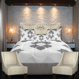 Gray scallops and Moroccan Geo Bedroom Collection - Bed Accessories
