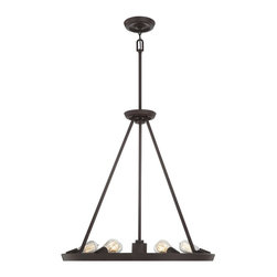Quoizel Uptown Theater Row 28" 6-Light Chandelier in Western Bronze Finish - Chandeliers