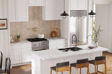 Transitional kitchen photo in Boston