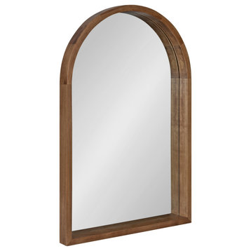 Hutton Wood Framed Arch Mirror, Rustic Brown 20x30
