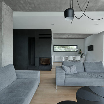 View from living-room in a loft style house interior in Rokietnica