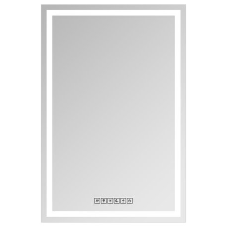 LED Modern Bathroom Frameless Decorative Mirror Wall Mounted, 20"x30", Rectangle