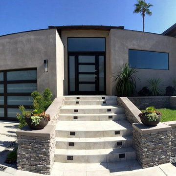 Matching Garage Door and Entry Door in Corona Del Mar, California