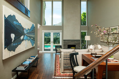 Trendy living room photo in Los Angeles
