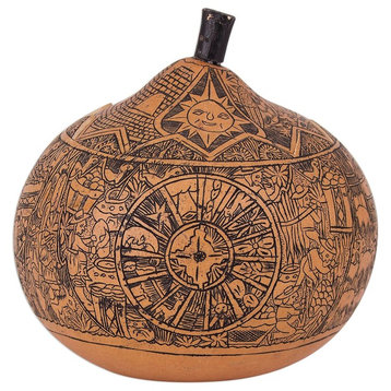 Novica andean Trilogy Gourd Decorative Box