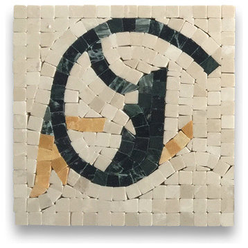 Marble Mosaic Border Decorative Tile Spring Botticino 6.3x6.3 Polished, 1 piece