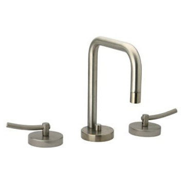 Whitehaus WH81214L-BN Widespread Lever Handle Bathroom Faucet Brushed Nickel
