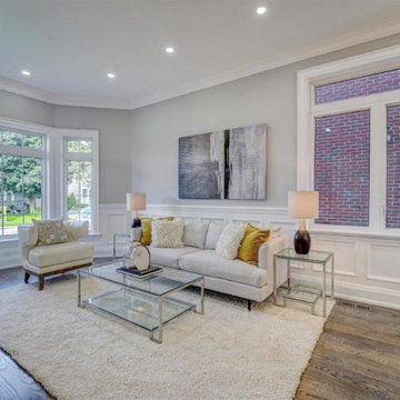 Formal living space with bay window